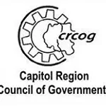 CRCOG logo with gear and map design.