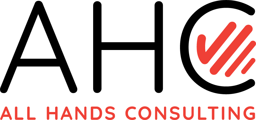 Red logo with "All Hands Consulting.
